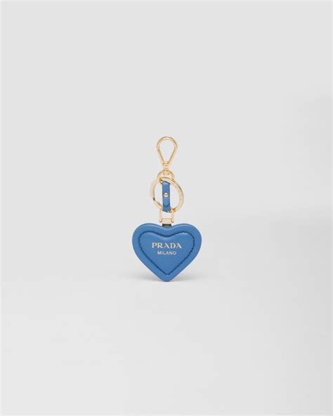 prada leather heart keyring|Light Blue Nappa leather key ring .